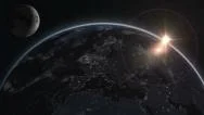 4K Uhd Earth Moon Night To Day From Space Focus Europe 11604 Stock Footage