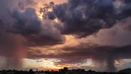 4K Uhd Extreme Weather Dramatic Double Microburst Storm Sunset Time Lapse Stock Footage