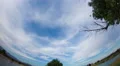 4K UHD fisheye view subtle whispy clouds afteroon sky over lake 4k or 4k+ Resolution