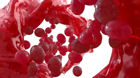 4k UHD Grape falling in a spiral vortex with red wine Video stock 164029059