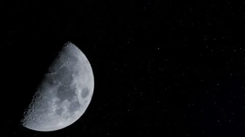4k UHD half moon w stars time lapse 11341 Stock Footage 37554138