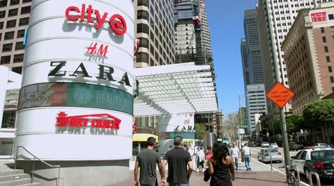4K, UHD, Lunch time in Los Angeles Downtown Business district, California Stock Footage 48587262