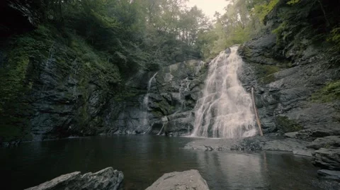 4K UHD Massive Waterfall in Gorge Stock Footage 67422478