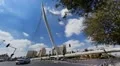4K UHD The modern string bridge in Jerusalem, Israel, time lapse 4k or 4k+ Resolution