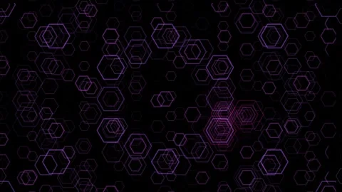 4K UHD neon hexagon grid motion background for broadcast and streaming Stock Footage 331695110