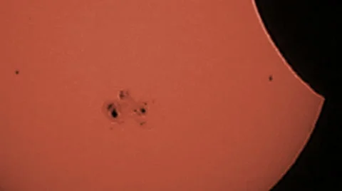4K UHD partial solar eclipse October 2014 with sun spots time lapse tight shot 1 Stock Footage 42969577