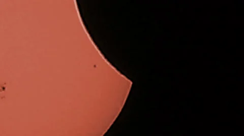 4K UHD partial solar eclipse October 2014 with sun spots time lapse tight shot Stock Footage 42969596