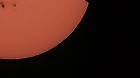 4K UHD partial solar eclipse October 2014 with sun spots time lapse tight shot 2 Stock Footage 42969599