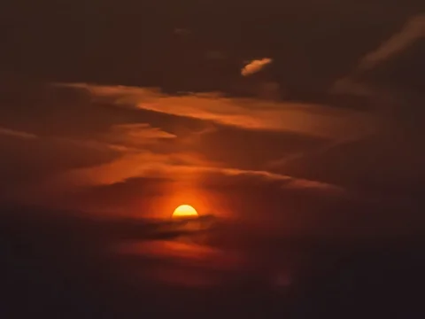 4K UHD Partial solar eclipse on an overcast evening - time lapse Stock Footage 72902952