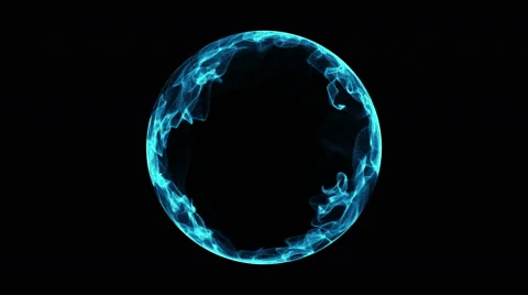 4K (UHD) Particle audio react energy system in blue dynamic spherical field. Stock Footage 64389183