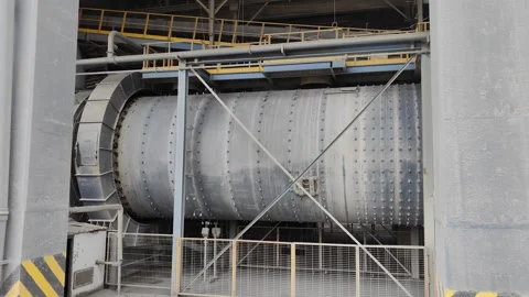 4K UHD: Rotating Ball Mill by FLSmidth in Cement Factory 動画素材 331822771