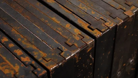 4K UHD Rusty Metal Plate Construction Stock Footage 108188546