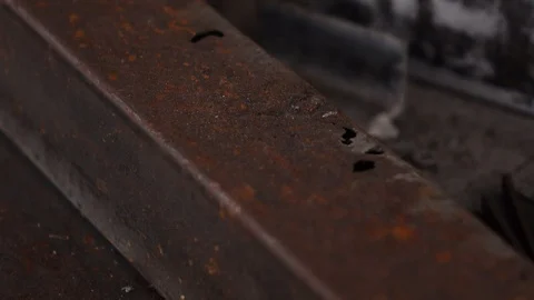 4K UHD Rusty Steel Construction Beam Stock Footage 108186807