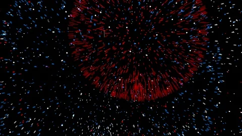 4K UHD Seamless Fireworks Loop - Red, White, and Blue Stock Footage 95927313