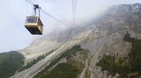4k UHD seceda ropeway encounter 11549 Stock Footage 43059360