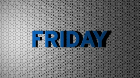 4K UHD Sky Blue Friday on Grey Hex Background - Interstate Mono font Stock Footage