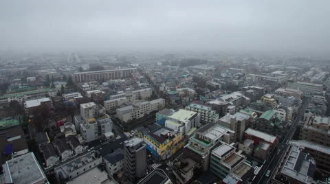 4K UHD. Skyline in the mist. Stock Footage 46182587