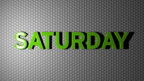 4K UHD Spring Green Saturday on Grey Hex Background - Interstate Mono font Stock Footage