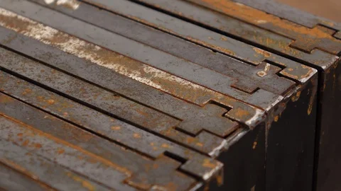 4K UHD Stacked Rusty Construction Steel 스톡 동영상 108188284