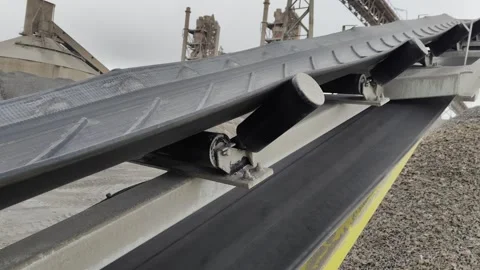 4K UHD Static Shot: NFLG NFS350 Conveyor Belt Rollers and V-Pattern. Stock Footage 331805886