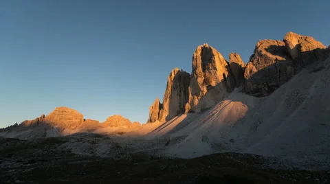 4k UHD sunset time lapse tre cime de lavaredo paternkofel wide 11559 Stock Footage 43199008