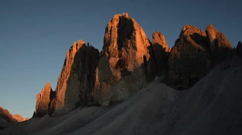 4k UHD sunset time lapse tre cime de lavaredo zoom pan 11564 Stock Footage 43303792