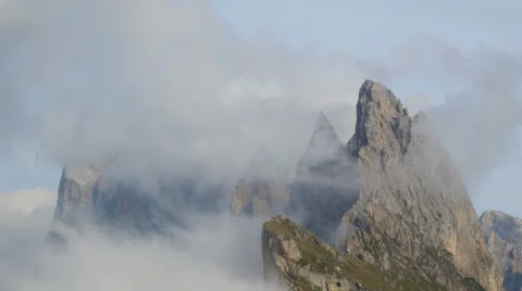 4k UHD time lapse clouds seceda geissler mountain summit 11532 Stock Footage 42861091