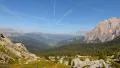 4k UHD time lapse clouds contrails over dolomites valley pan 11552 4k or 4k+ Resolution