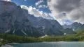 4k UHD time lapse clouds over lake prags in dolomites alps pan 11553 4k or 4k+ Resolution