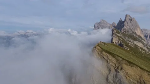 4k UHD time lapse clouds seceda geissler mountain summit zoom pan 11556 Stock Footage 43196622