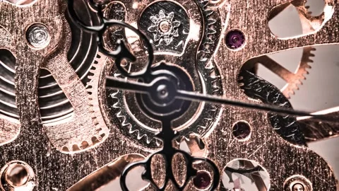 4K-UHD Time Lapse: Motion control of a vintage pocket watch Stock Footage 135506354