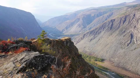 4K UHD Time Lapse of Mountain River Valley at Sunset Stock Footage 42218277