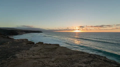 4k UHD time lapse sunset la pared beach 11141 Stock Footage 32212444