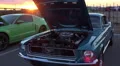 4K UHD time lapse sunset behind 1967 classic blue mustang hot car 4k or 4k+ Resolution