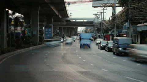 4K UHD Timelapse of car traffic at rush hour in bangkok thailand. Stock Footage 193962282