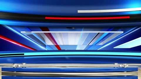 4K UHD Virtual News Studio Set Background for Broadcast Video Video stock 341462702
