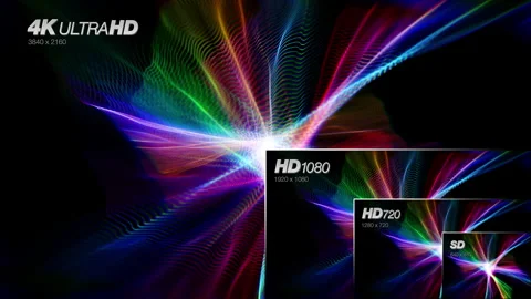 4K UHD vs HD1080 vs HD720 vs SD Resolution Comparison Chart - Loop Stock Footage 332324681