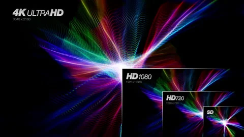 4K UHD vs HD1080 vs HD720 vs SD Resolution Comparison Chart - 60fps Loop Stock Footage 332324702