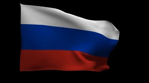 flag of Russian Federation (alpha channe, Stock Video