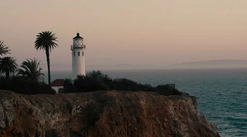 4K UHD West Coast Light House during Sunset Stock Footage 62680407