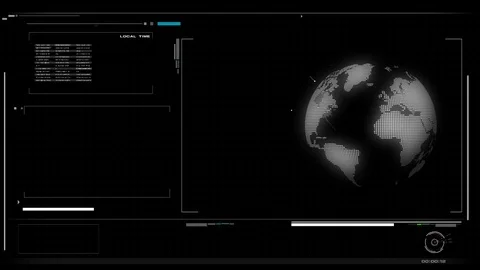 4K UI User Interface with HUD pi bar text box table black background Stock Footage 88498442