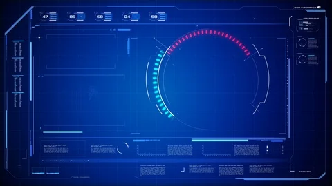 4K UI User Interface with HUD pi bar tex... | Stock Video | Pond5