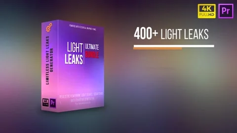 4K Ultimate Light Leaks Bundle Mogrt Stock After Effects