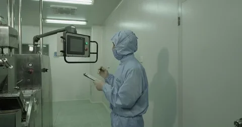 4K-ultra-clear-video-material-for-real-shooting-Pharmaceutical-Workshop 스톡 동영상 126134625