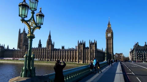 4k Ultra HD  hyper lapse of big ben and the houses of parliment Stock Footage 42179959