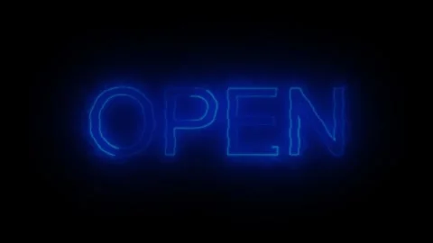 4K Ultra Hd. Open text animation. Neon and blue electric effect on letters... Stock Footage 309845469