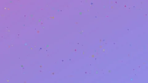 4K Ultra HD Purple Gradient Background with Small Colorful Sparkle Stars an.. Stock Illustration