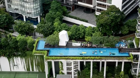 4k Ultra HD time lapse video of a property with a swimming pool Stock Footage 41420045