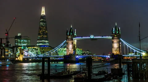 4k Ultra HD  timelapse of tower bridge and the shard in London England Stock Footage 42601782