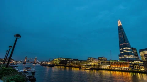 4k ultra HD  timelapse of tower bridge and the shard in London England Stock Footage 42871063